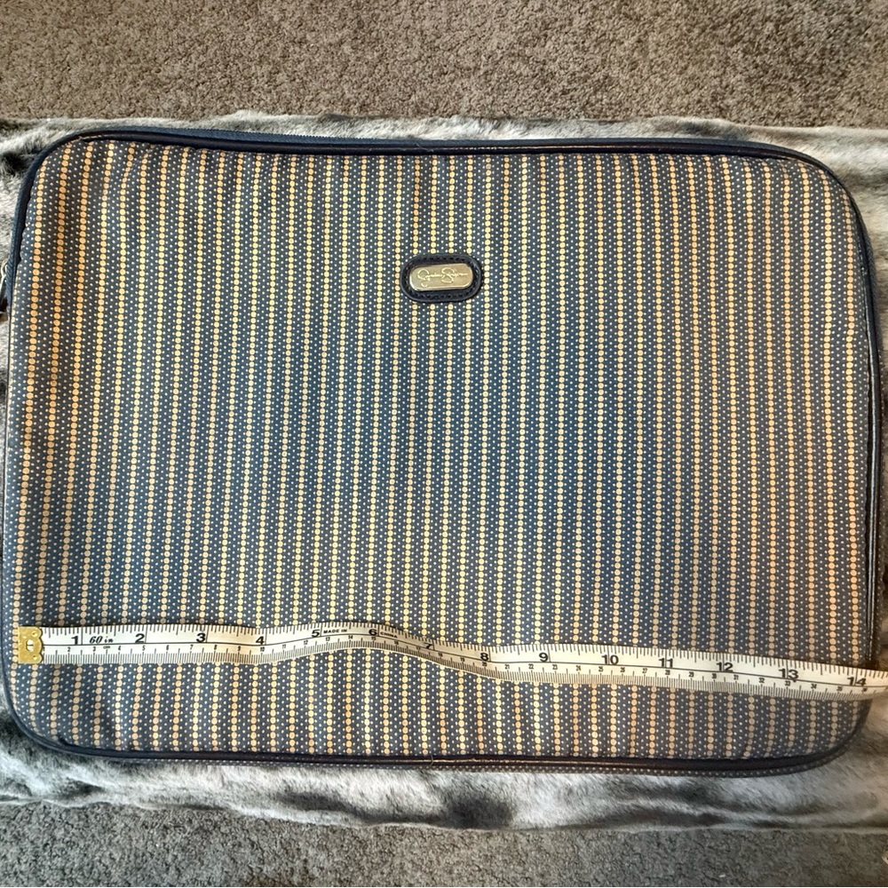 Jessica Simpson Navy and Tan Patterned Laptop Sleeve